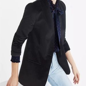Madewell collarless velvet tuxedo blazer size 10, good condition
